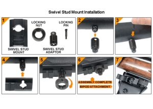 UTG Rubber Armored Full Metal QD Bipod Ayak