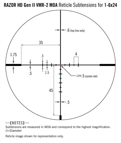 Vortex RZR Gen II HD-E 1-6x24 VMR-2 MOA Tüfek Dürbünü