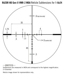 Vortex RZR Gen II HD-E 1-6x24 VMR-2 MOA Tüfek Dürbünü