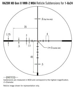 Vortex RZR Gen II HD-E 1-6x24 VMR-2 MOA Tüfek Dürbünü