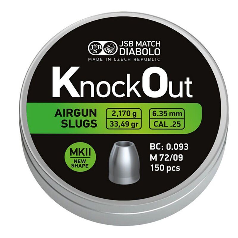 JSB DIABOLO KNOCKOUT MKII 6.35 MM SACMA (CAL25)- 33.49gr