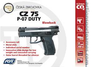 ASG CZ 75 P-07 Duty Blowback Çift Renk Havalı Tabanca 16533