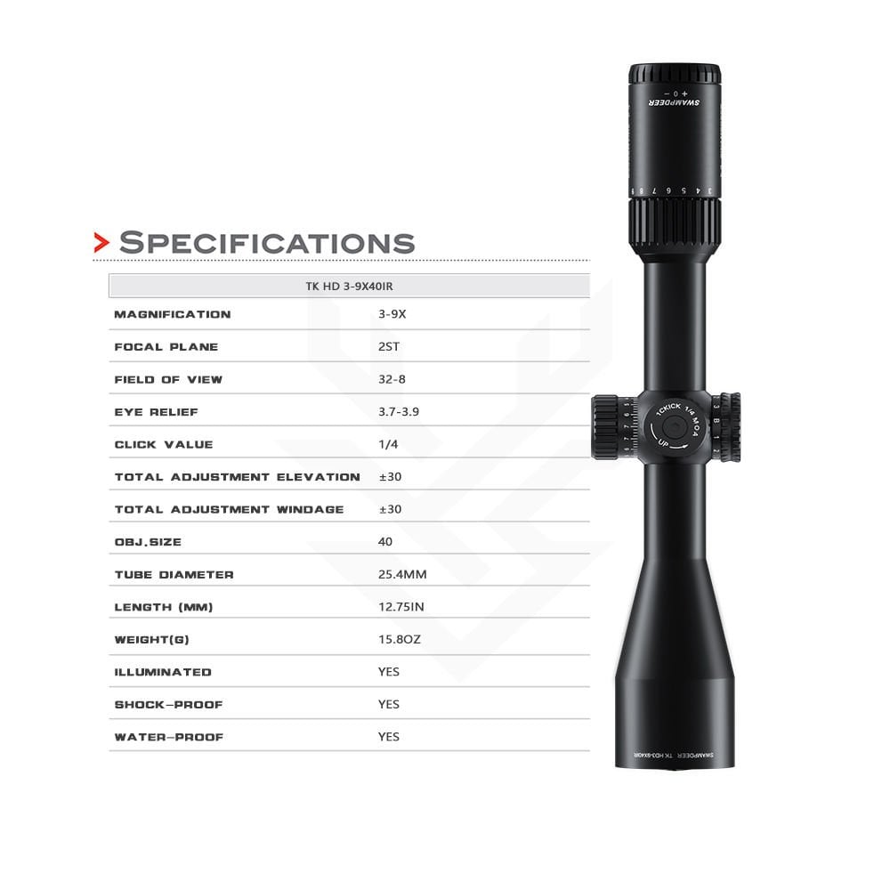 SWAMPDEER TD HD 3-9X40 IR TÜFEK DÜRBÜNÜ