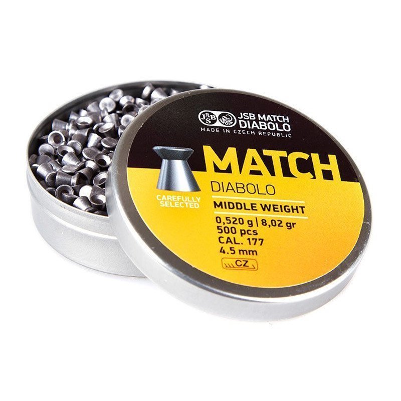 JSB MATCH DIABOLO MIDDLE WEIGHT 4.50MM 8.02gr  HAVALI SACMA