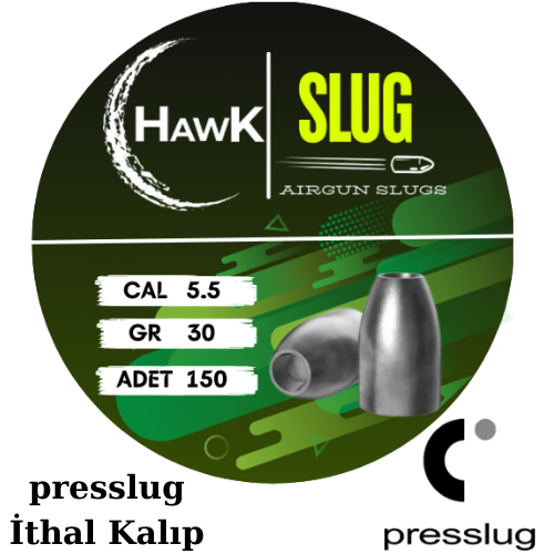 Hawk Slug 5.5 mm 30 Grain Presslug İthal Kalıp