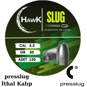 Hawk Slug 5.5 mm 30 Grain Presslug İthal Kalıp