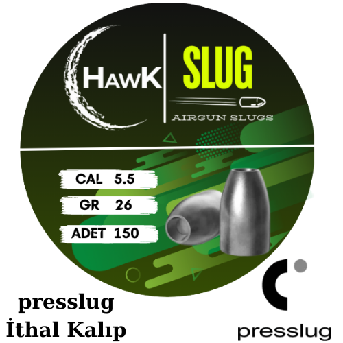 Hawk Slug 5.5 mm 26 Grain Presslug İthal Kalıp
