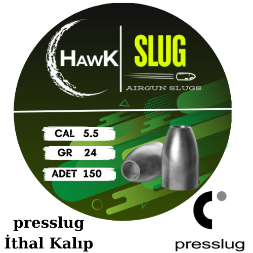 Hawk Slug 5.5 mm 24 Grain Presslug İthal Kalıp