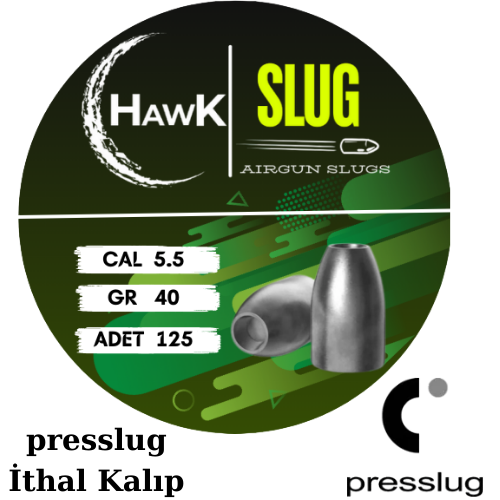 Hawk Slug 5.51 mm 40 Grain Presslug İthal Kalıp