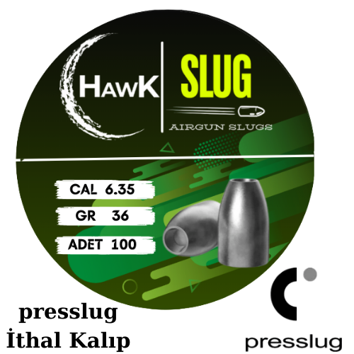 Hawk Slug 6.35 mm 36 Grain Presslug İthal Kalıp