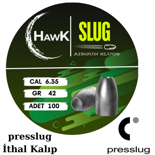 Hawk Slug 6.35 mm 42 Grain Presslug İthal Kalıp
