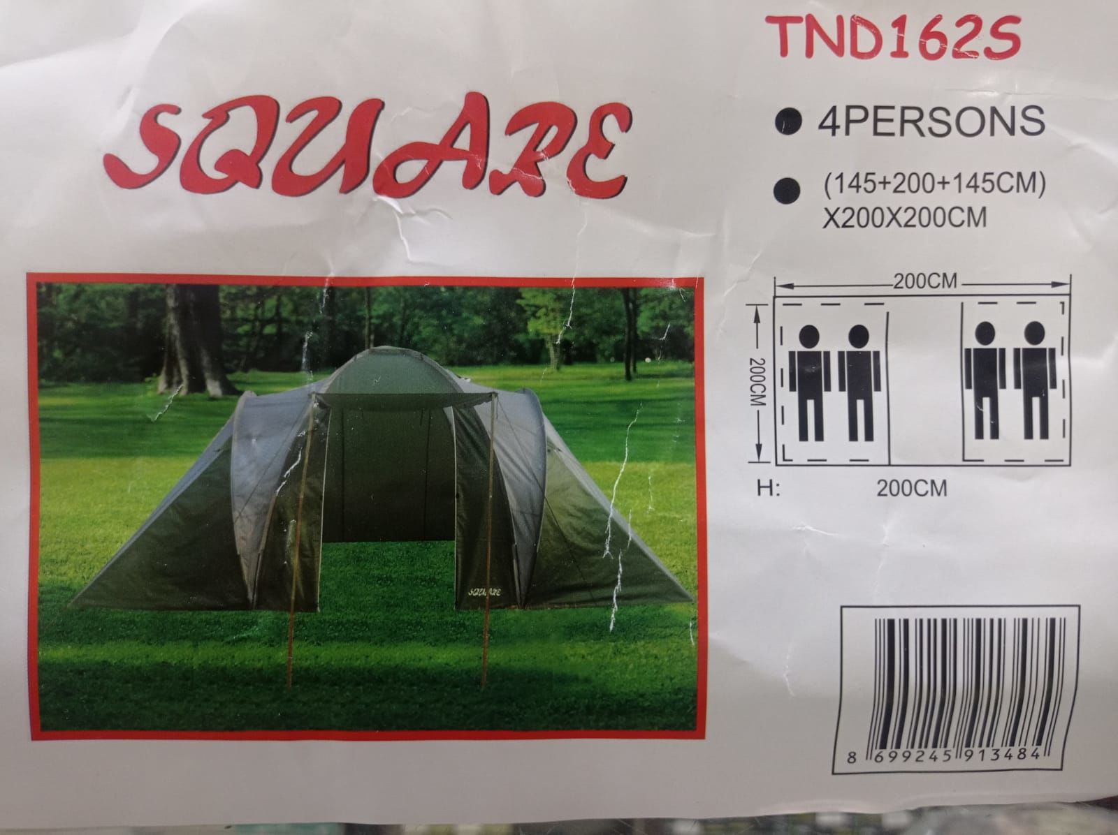 SQUARE 4 kiliş çadır TDN162S - YEŞİL