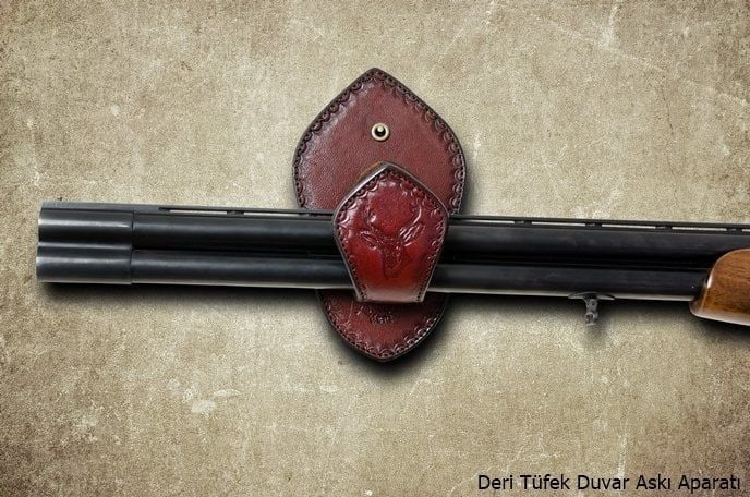 Deri Tüfek Duvar Askı Aparatı